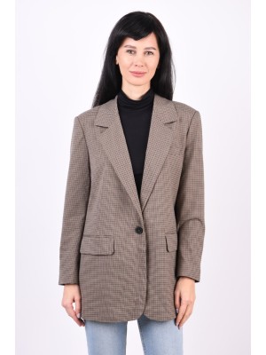 Sacou Dama Only Onlritta Long Brown /Houndstooth